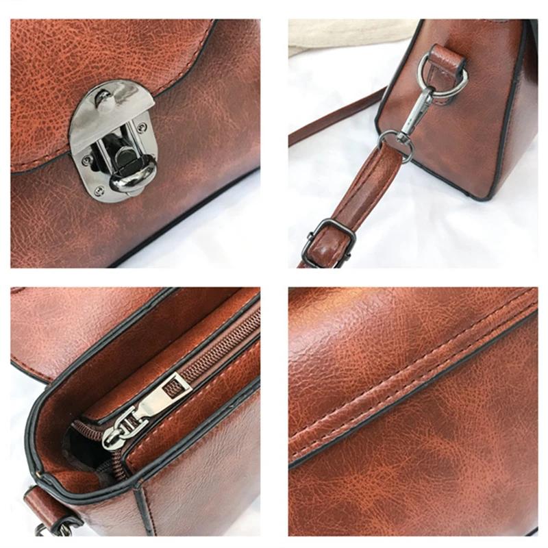 New Vintage Casual Women Flap Fashion Leather Small Package Female Simple Handbags Ladies Shoulder Messenger Crossbody Bag
