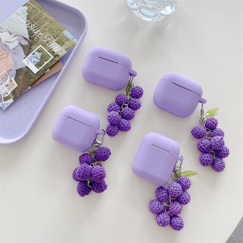 Violet knitted grape for AirPods pro1 generation protective cover 1 generation pro1 apple bluetooth headset case