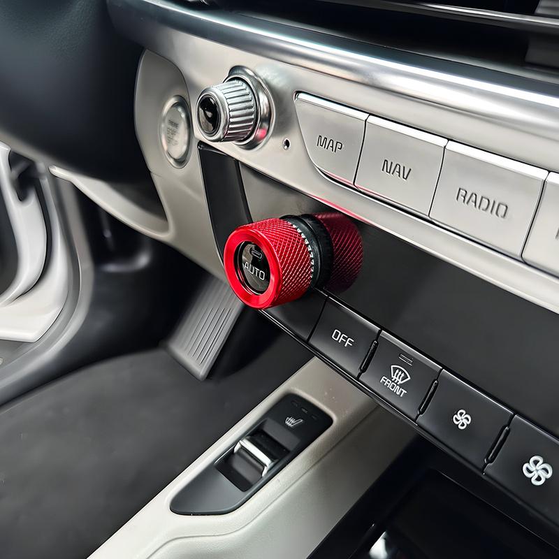 For Kia Telluride -2025 Car Tuning 2PCS Red Blue Black Aluminum Alloy Air Conditioner Adjustment Knob Cover Trim Accessories