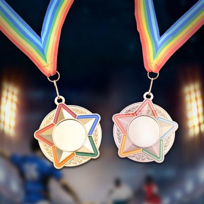 Medal Bright Color Polishing And Grinding Non-deformable Shiny Commemorative Metal Games Pentagram Medal