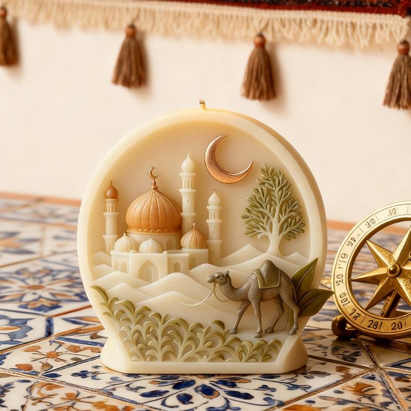 Camels Detailed Candle Silicone Moon Mould With Intricate Designs For Artistics Candle Making Projects