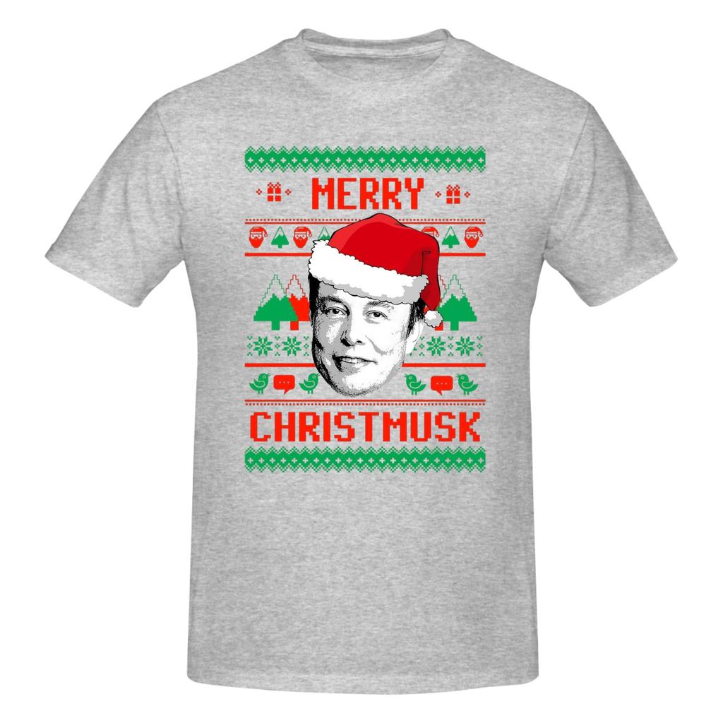 Piece Merry Christmusk Novelty  Cotton TShirt Musks Tech Billionaires Tees Tops For Unisex