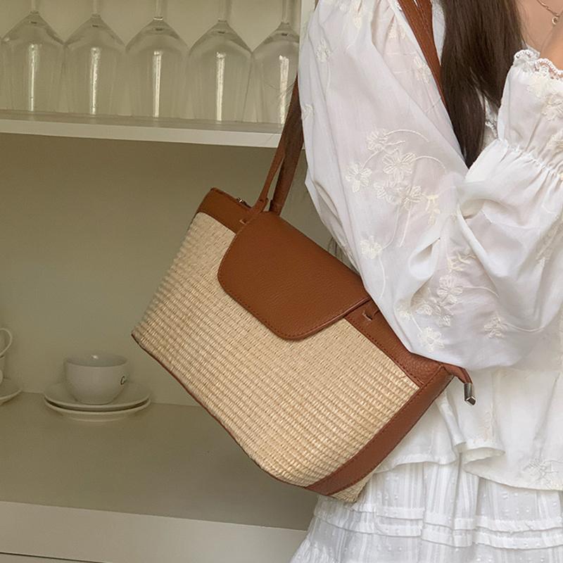 Summer Straw Woven Women Tote Bag Casual Lage Capacity Female Shoulder Bag New Fashion Luxury Designer Handbags