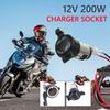 Motorcycle Car Truck Power Adapter with Wire 12V 120W Socket Auto Charger Plug for Outdoor Personal Car Parts Decoration