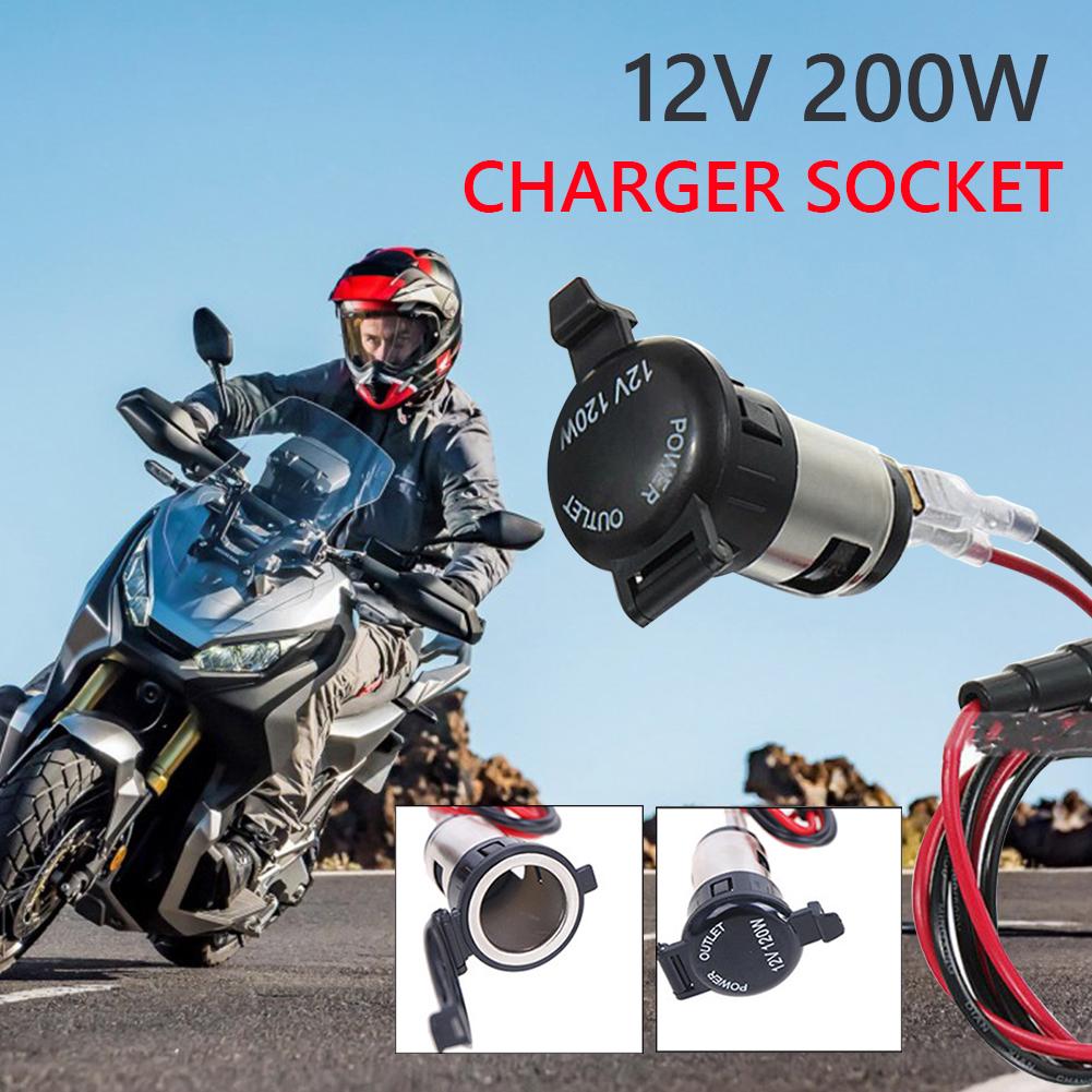 Motorcycle Car Truck Power Adapter with Wire 12V 120W Socket Auto Charger Plug for Outdoor Personal Car Parts Decoration