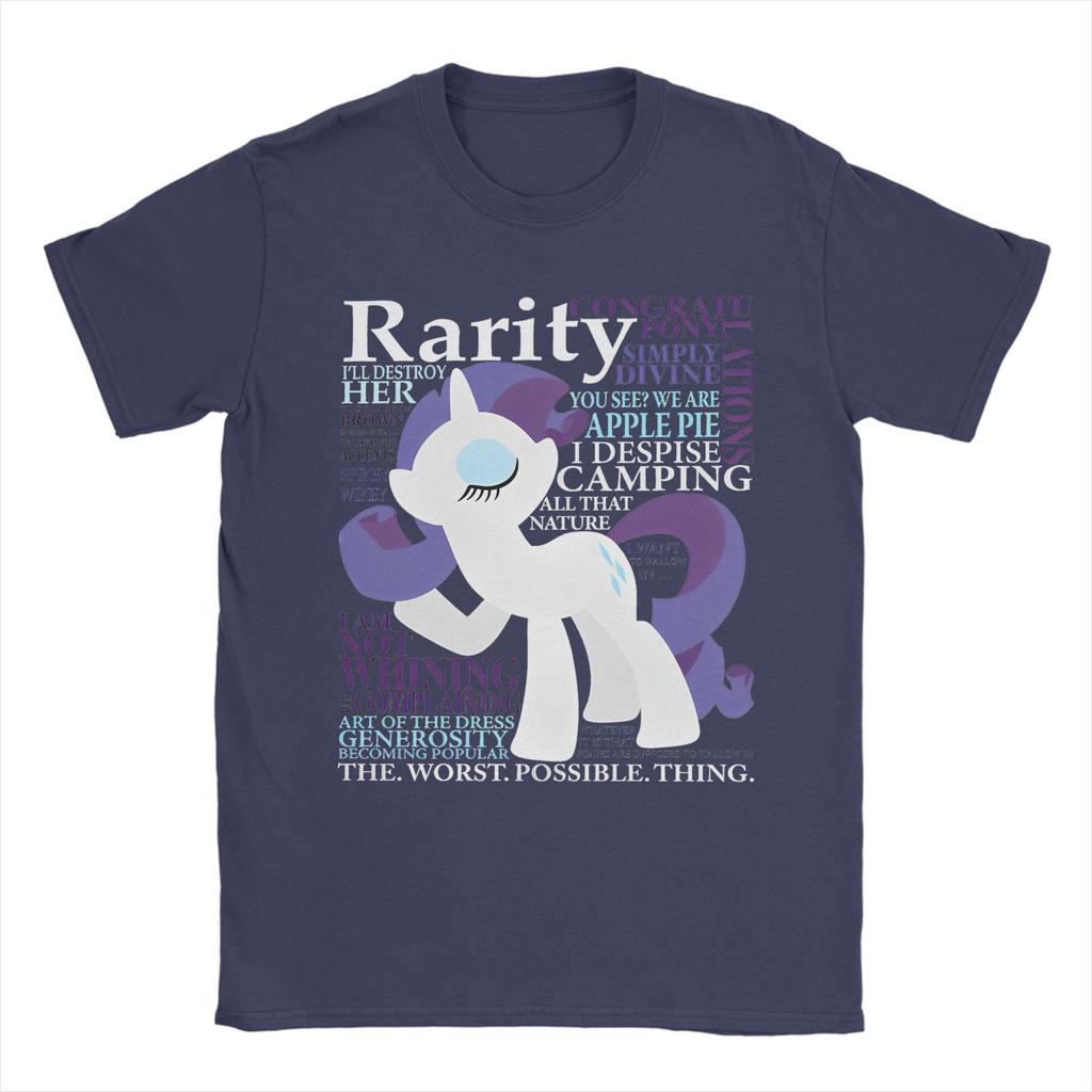 Harajuku The Many Words of Rarity T Shirt Men Cotton Short Sleeve Ponies Friendship Is Magic Round Neck Summer Clothing