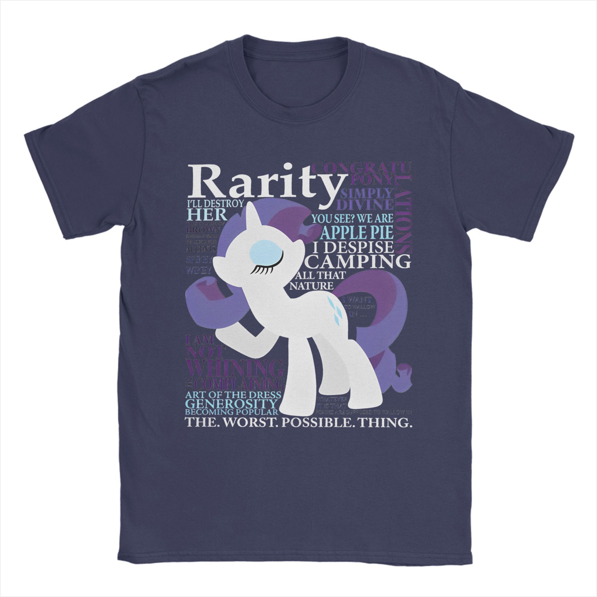 

Harajuku The Many Words of Rarity T Shirt Men Cotton Short Sleeve Ponies Friendship is Magic Round Neck Summer Clothing 4XL