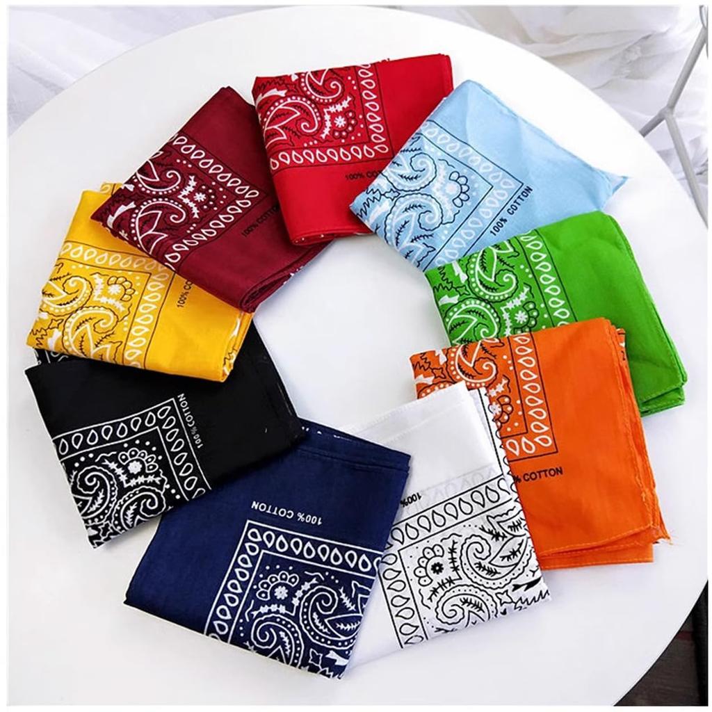 kakatrend bandana yellow paisley 100% cotton adult bandana handkerchief cotton bandana unisex durag large 55cm x 55cm