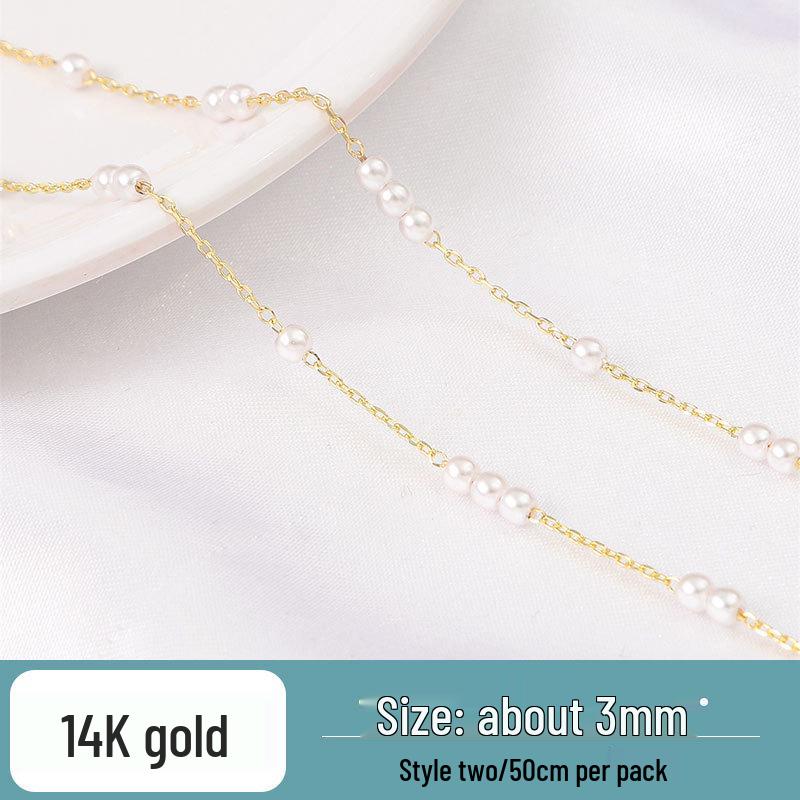 14K Gold-Filled Pearl Chain for Handmade Jewelry: Bracelet, Necklace, and Earrings Components