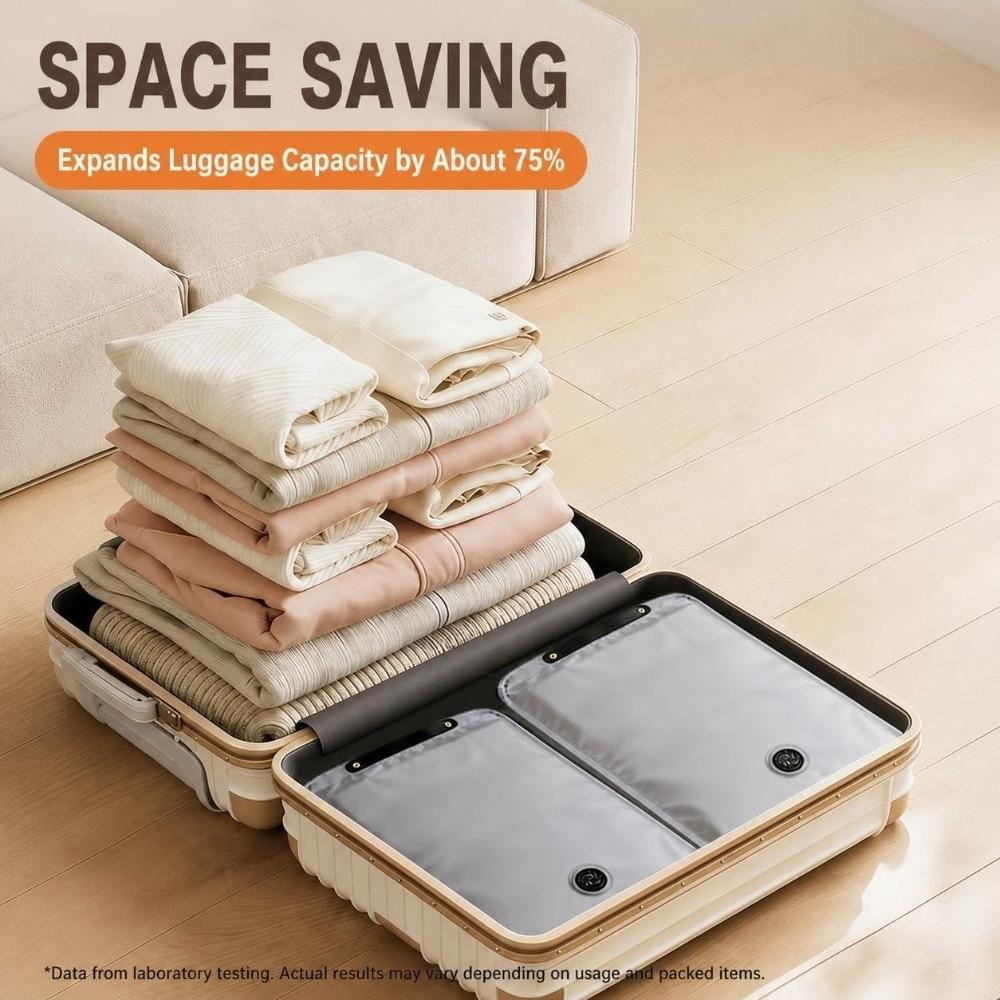 Reusable Hand Roll Vacuum Bags No Pump Luggage Vacuum Storage Bag  for Travel