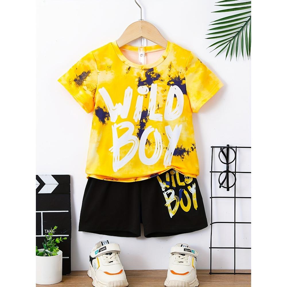 Fashion Cartoon Dinosaur Printed Men's T-shirt and Shorts 2 Piece Set Summer Casual Outfit for Men's and Women's Clothing