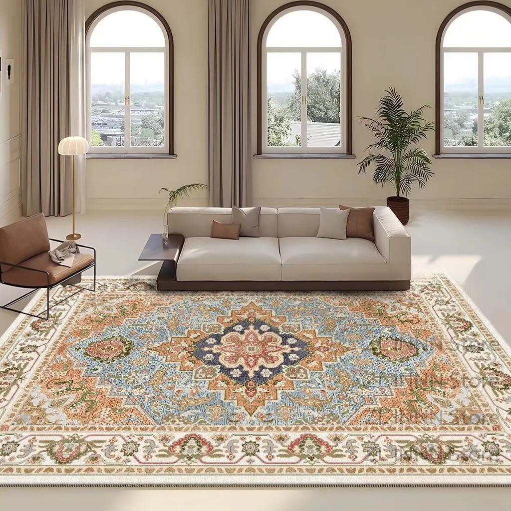 Boho Large Carpet for Living Room Persian Retro Decoration Home Non-slip Easy Clean Rug Bedroom Cloakroom Washable Floor Mat