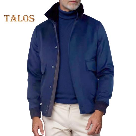 Осенне-зимняя мужская куртка с плюшевой строчкой