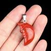 1Pc, Reiki Healing Crystal Carved Moon Face Ornament Decoration, Mini Natural Stone Quartz Gemstone Home Decor Jewelry, Halloween Gifts 26×15mm