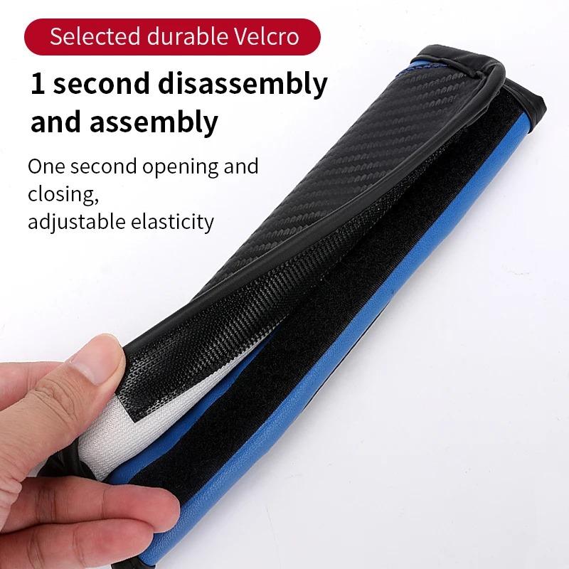 UMEG7 2pcs Car Seat Belt Shoulder Pad PU Leather Decoration for Mercedes Benz CLA CLE GLC GLK ML W222 W210 W211 W124 W176 W203 W204