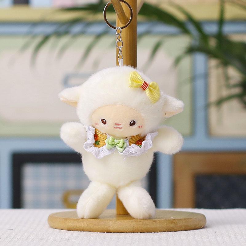 Soft Plush Sheep Keychain Cute Fluffy Appearance Bag Pendant Sturdy Key Accessory for Handbag Decor Holiday Gifts
