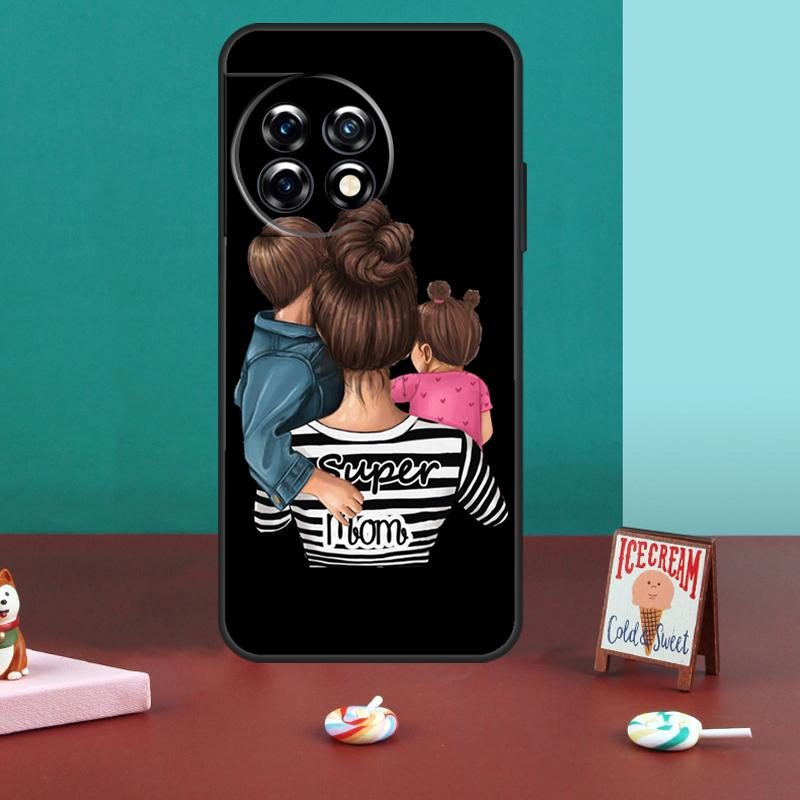 Super Dad Mom Baby Girl Twin Case For OnePlus 11 8 9 10 Pro 8T 9R 9RT 10T OnePlus Nord 2 2T CE 3 Lite N30 N20 N10 Cover