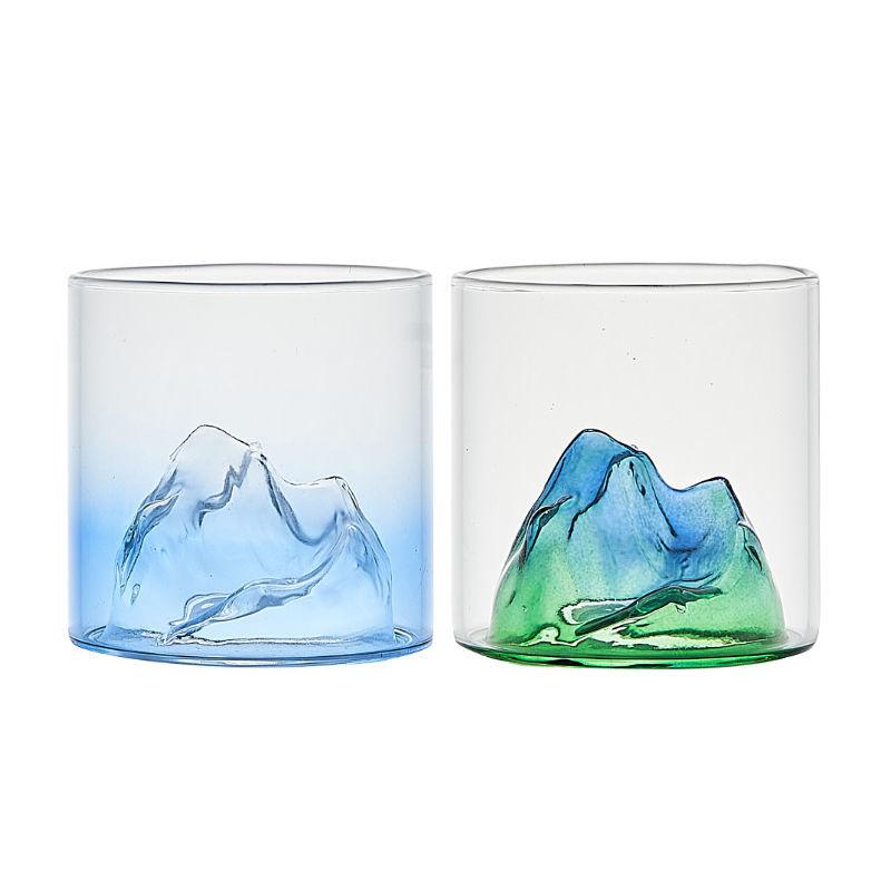 170ml Mountain Tea Cup Colorful Glass Luxury Gifts for Friends Transparent Cups Lightweight Glass Heat-resistant Material Mugs