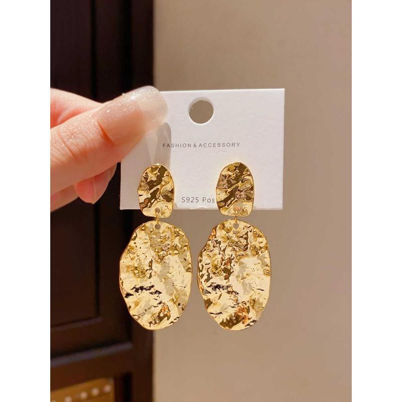 Ретро Преувеличенные Геометрические Серьги, Женские Модные Простые и Холодные Серьги-Гвоздики, Серьги с Персонализированным Дизайном