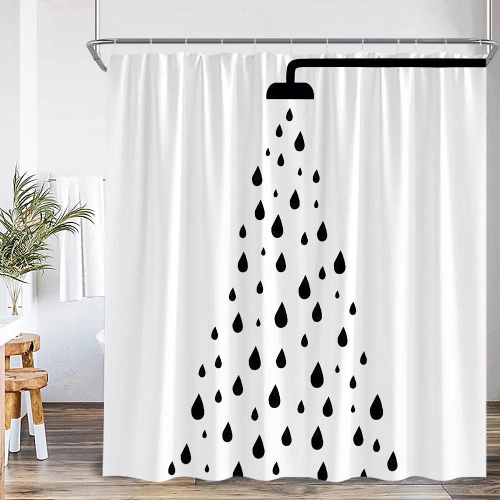 Funny Animal Cartoon Shower Curtain Ocean Life Dog Bathing Cat Kid Bathroom Decor Children Polyester Bath Curtain with Hooks