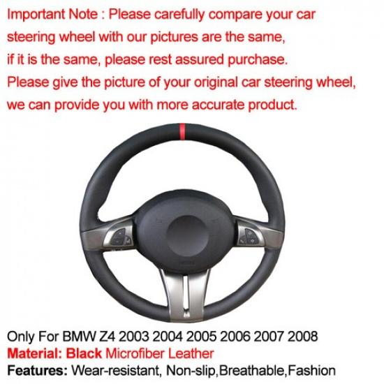 Hand Sewing Car Steering Wheel Cover For BMW Z4 2003 2004 2005 2006 2007 2008
