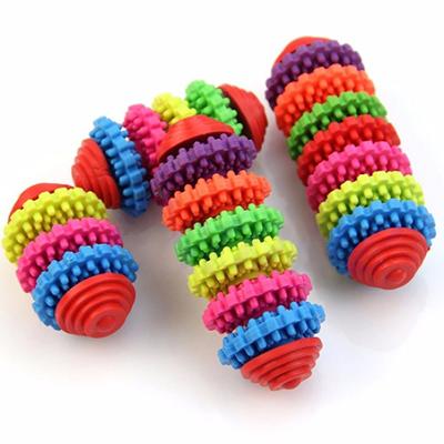 Pets Dogs Puppy Colorful Rubber Dental Teething Healthy Teeth Gums Chew Toy