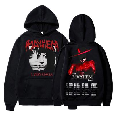 Lady Gaga The Mayhem Ball Tour 2025 Bluzy Modne Hip Hop Vintage Długi Rękaw Męskie Damskie Polarowe Oversize Dres Streetwear