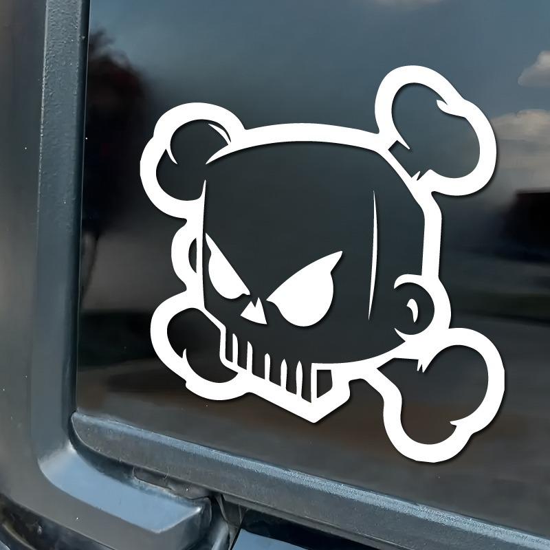 Skull Crossbones Sticker  Unique Cartoon Art, Edgy Decal for Laptops Skateboards. High - Grade Vinyl, Easy Apply Remove. Boost