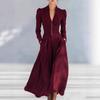 Abito Maxi da Donna con Scollo a V Profondo Vita Alta Senza Maniche Dettaglio Bottoni Tasca Elegante Abito da Sera per Feste