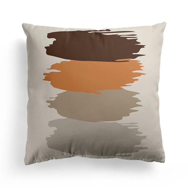 Nordic Orange Geometric Throw Pillow Cover Flower Printed Home Decorative Pillow Cushion Covers Office Sofa Pillowcase