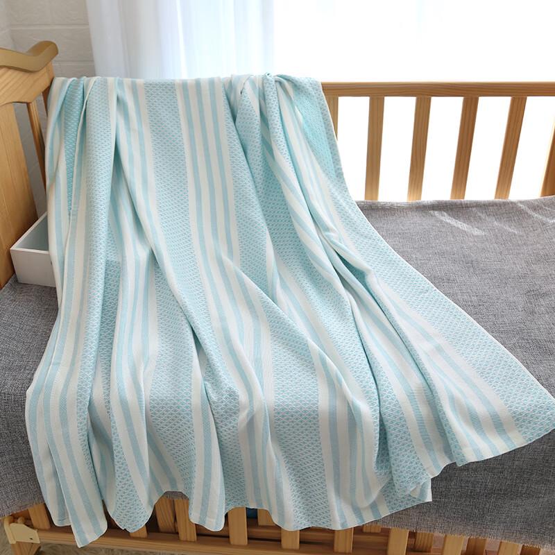 GPPNKC Summer Ice Silk Striped Baby Blanket