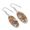 Natural Picture Jasper Gemstone 925 Sterling Silver Jewelry Earring 1.77" AEE-10787