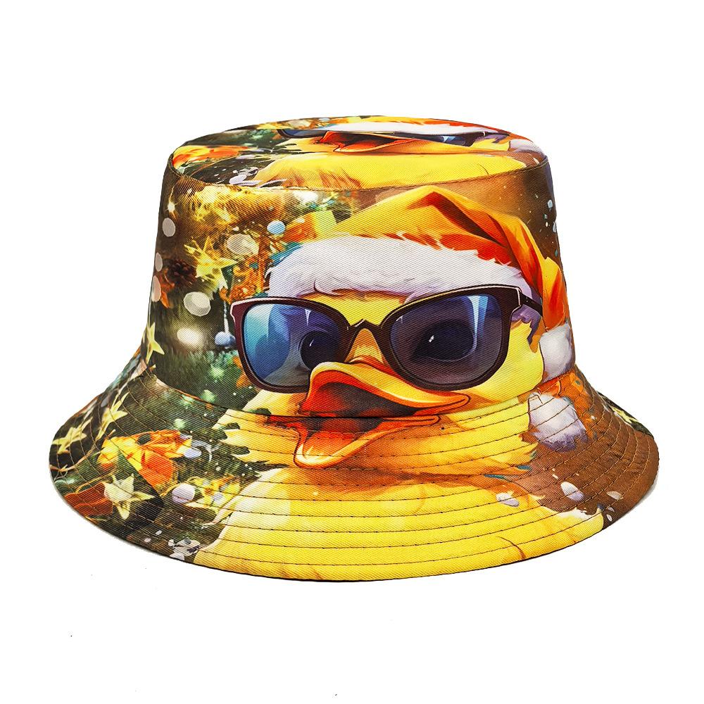 Duck Print Panama Summer Sunscreen Sun Hat Women Men Suitable for Daily Wear Bucket Hats Travel Fashion Decorate Fisherman Hats