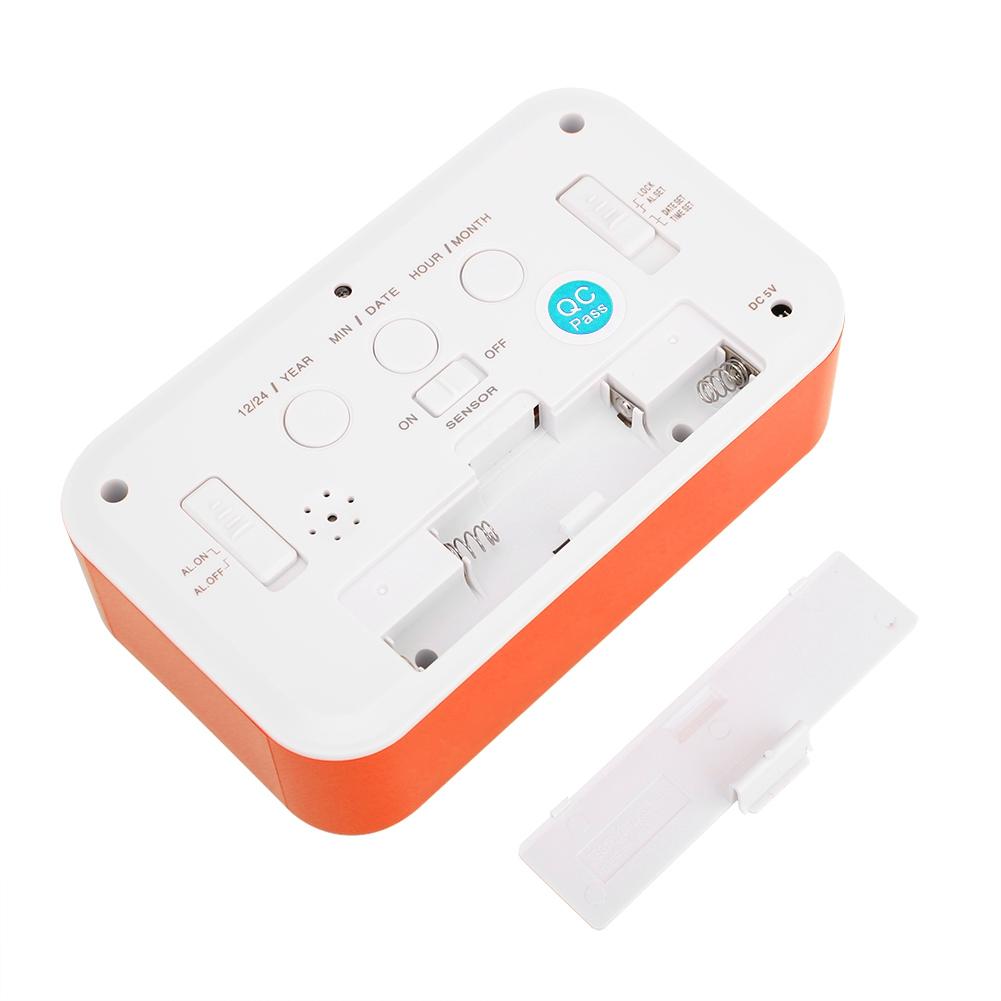 Ceas de alarmă electronic digital multifuncțional, rafinat, cu afișaj de temperatură (portocale)