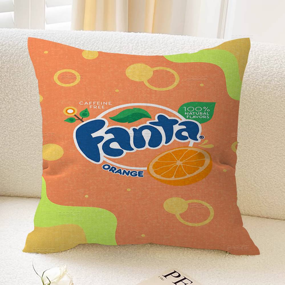 Funny F-Fanta Logo Pillow Covers Cartoon Sofa Decorative Home Double-sided Printing Short Plush Cute Cushion Cover