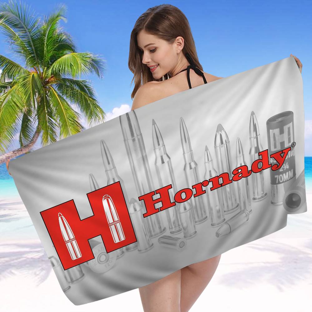 H-Hornady Logo Fashion Beach Towel Colorful Bath Towels For Girl Microfiber Quick Dry Custom Sand Free Beach Yoga Spa Gym Pool