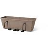 Kit jardinière avec crochet en métal, réserve d'eau et écarteur pour les écoulements - GARDEN ID Smart - Taupe 50 cm