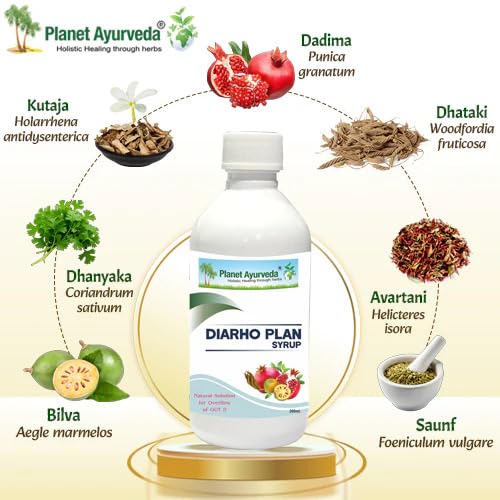 Planet Ayurveda Diarho Plan Syrup 200ml | Natural Digestive Support & Bowel Health Supplement | Herbal Formula for Healthy Digestion