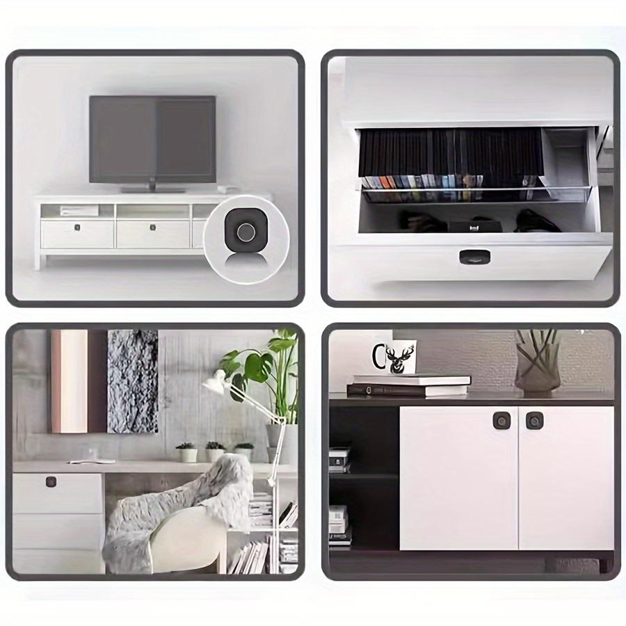 Intelligent Fingerprint Cabinet Lock, One-Button Unlocking,Double Door Cabinet Lock, Compact ABS Fingerprint Drawer Lock - Smart Biometric Security