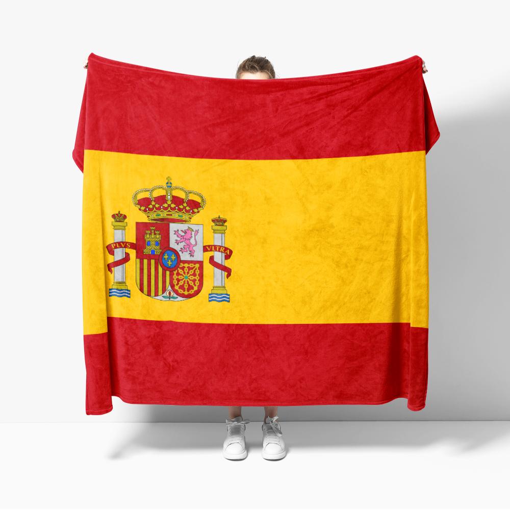Плед из фланели с гербом Испании Испанский флаг Плед-накидка Уютный Мягкий Легкий Теплый 30x40 дюймов 40x50 дюймов для Дивана Кровати 30x40in