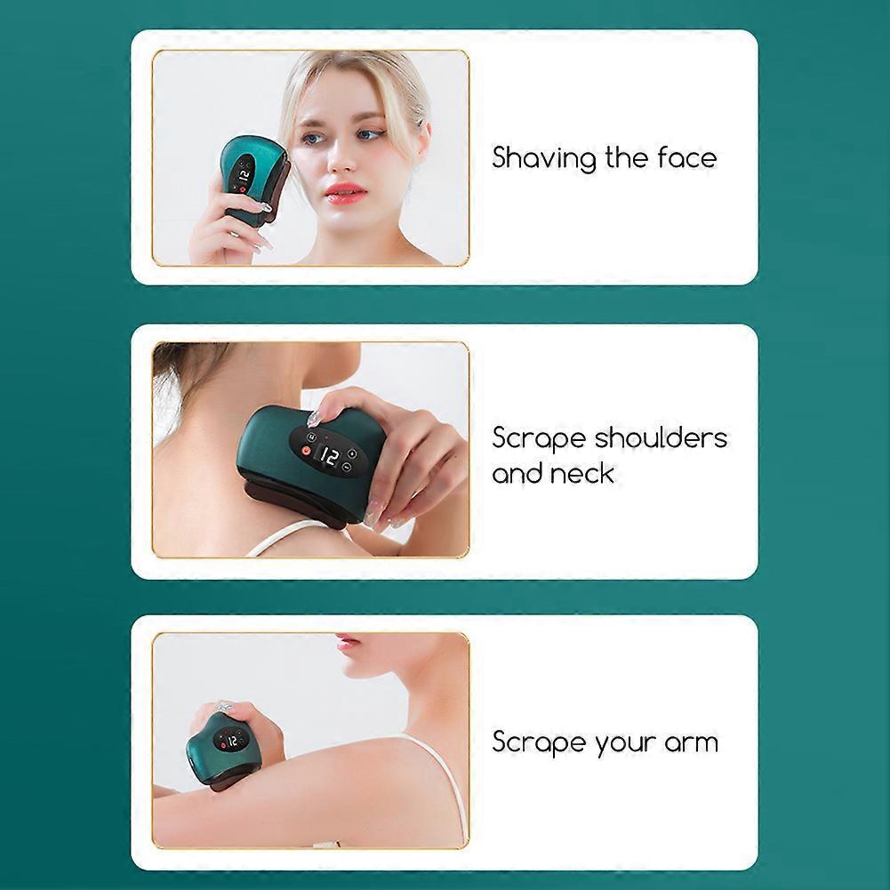 Electric Gua Sha Massager with Red Light Therapy, Heat & Vibration, 12 Heating Hot Compress Massager, Lift Sculpting Tool for Face & Body