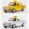 1/18 Russia Lada Niva Taxi Cars Models Alloy Diecast Toys 6 Doors Opened Vehicle With Light Sound Taxis Model Kids Birthday Gift