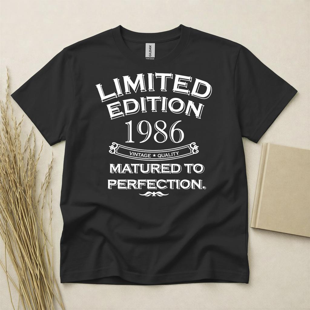 Limited Edition 1986 40th Birthday T Shirt Custom Year Gildan Matured Perfection