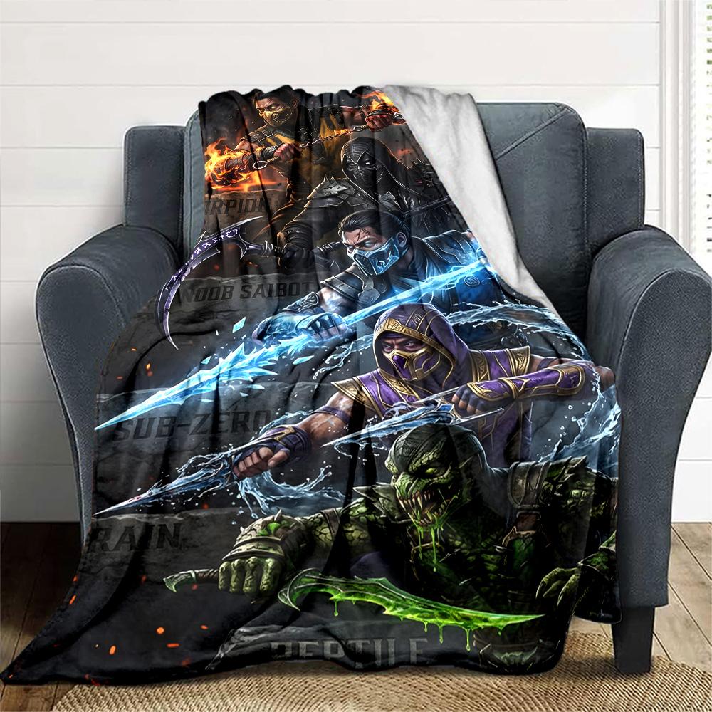 1pc M-Mortal Kombat1 Blanket, Gift, for Men and Women, Soft Blanket, Good for Sofa Bed Couch Travel, Lightweight Flannel Blanket