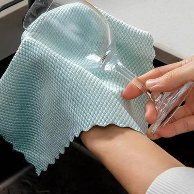 Glass Cleaning Towel Mirror Cleaning Cloth Random Color Absorbent Kitchen Towels 25*25cm for Glass Dish Washing Wiping