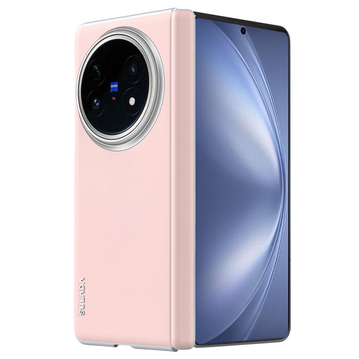 

SULADA For vivo X Fold5 5G Case Leather Back Cover Compatible with MagSafe Hinge Protection Pink