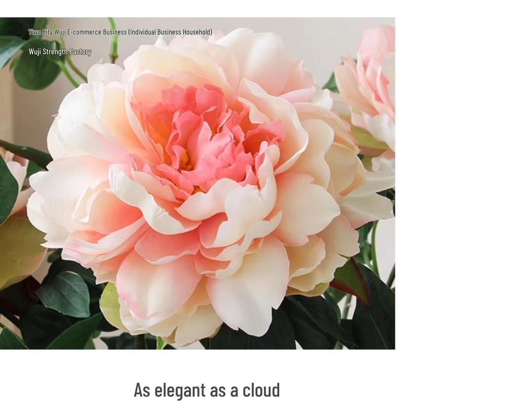 Peony Silk Flower Arrangement - Artificial Floral Decoration for Living Room and Dining Table