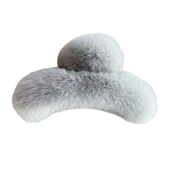 Hair Claw Soft Plush Cover Women Hair Clip Strong Spring Back Head Hair Clamp Party Holiday Hair Accessory