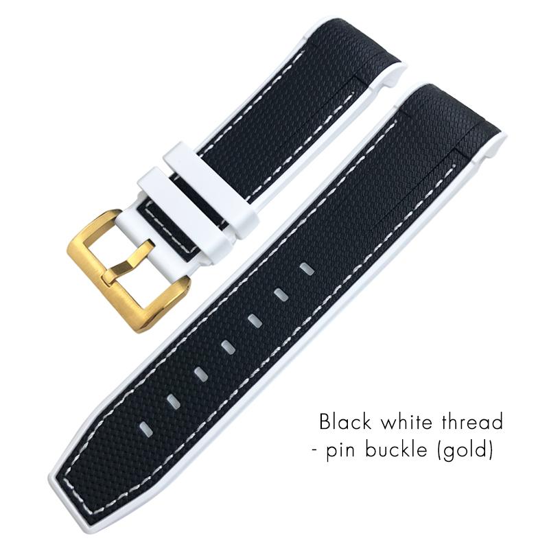 22mm 23mm Curved End Rubber Silicone Watchband Fit for Tudor Black Bay 41mm GMT Pelagos Bronze Two Tone Watch Strap