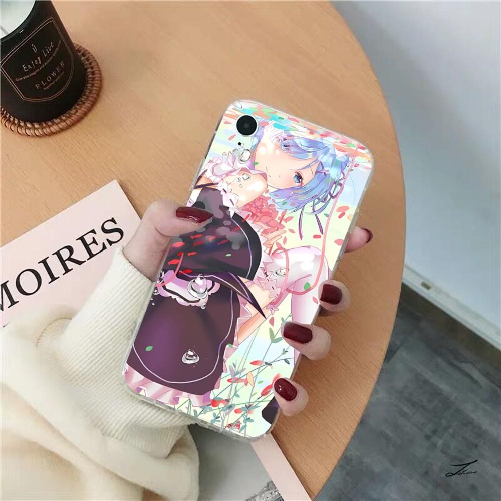 ReZERO Ram Rem Phone Case for iPhone 15 8 7 6 6S Plus X SE 2020 XR XS 14 11 12 13 Mini Pro Max Mobile Case